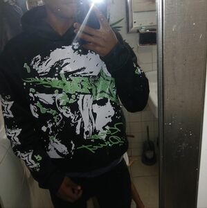 Graphic Black and Green Hoodie